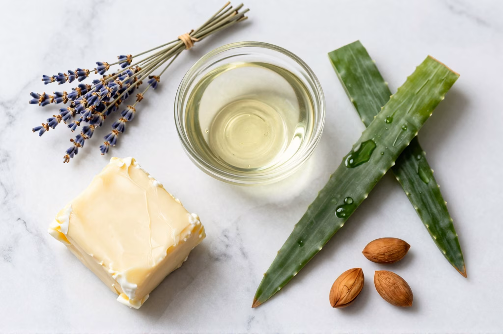 Ingrédients naturels pour cosmétiques bio : huiles, plantes et extraits botaniques