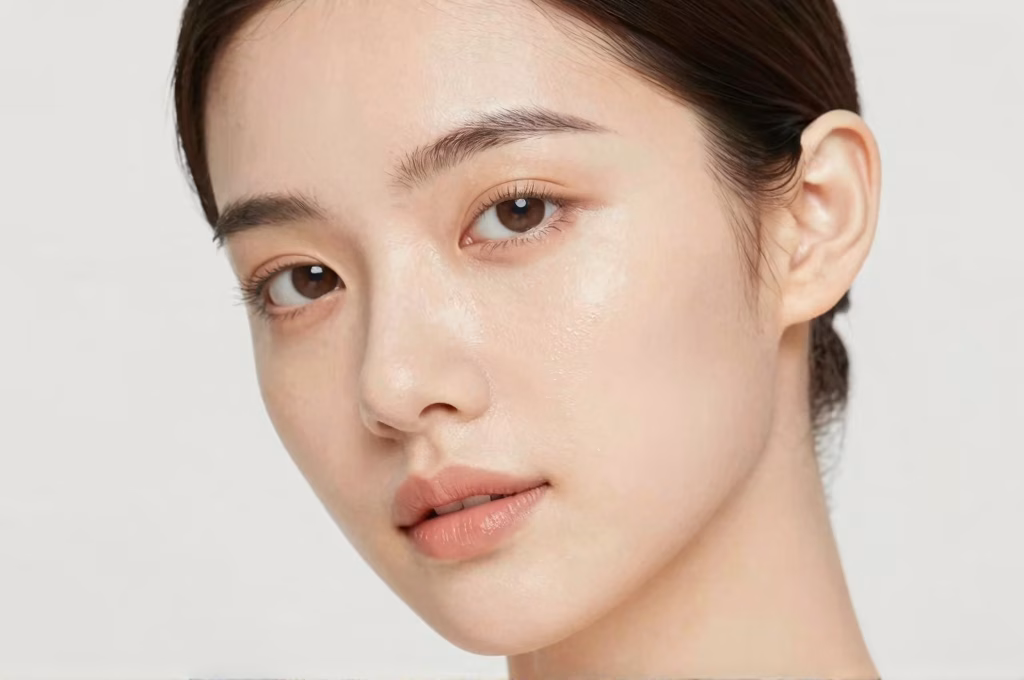 Peau éclatante et lumineuse après un soin hydrafacial avec teint uniforme et hydraté